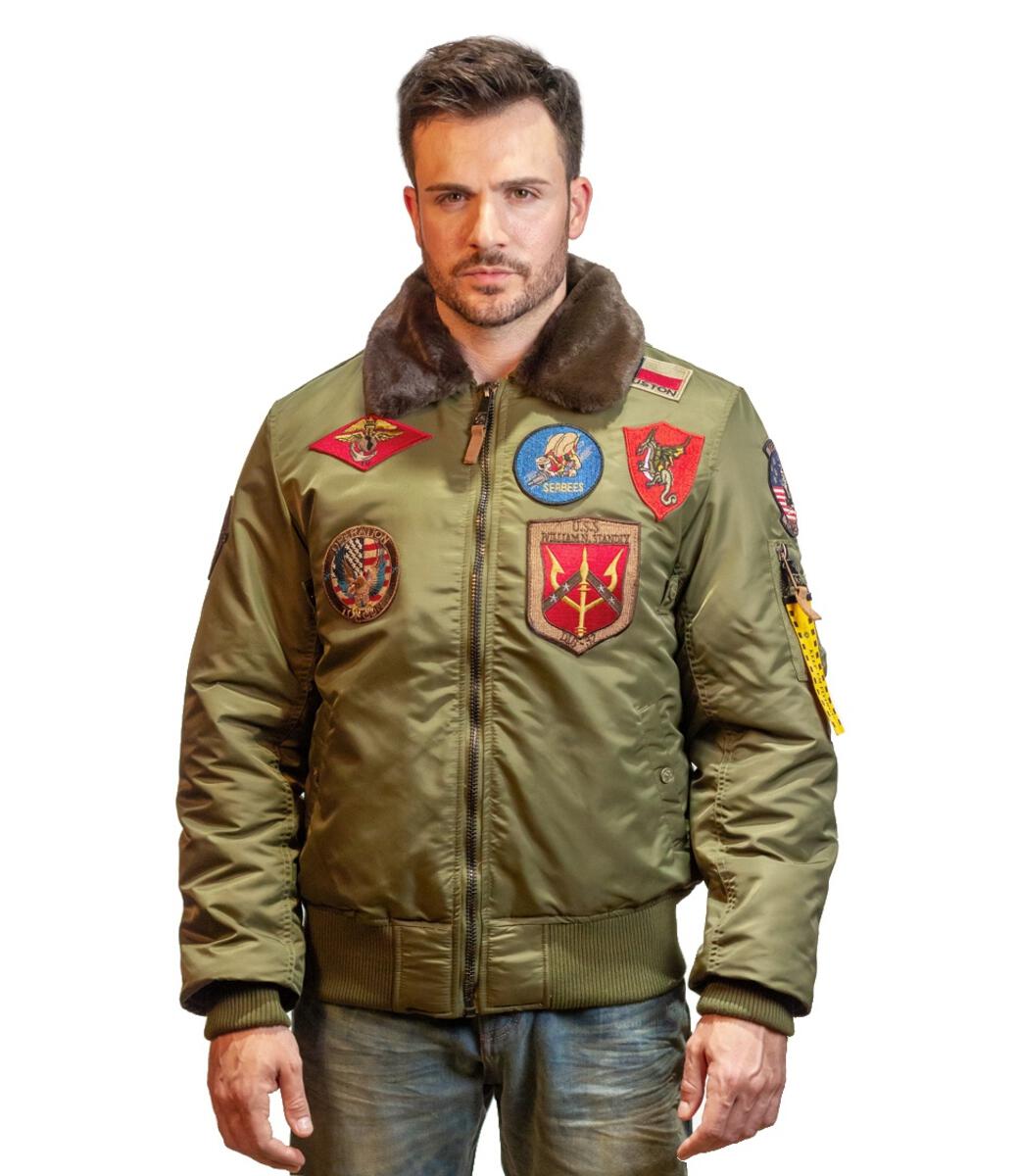 TOP GUN® Official B-15 Men's Flight Bomber Jacket with Patches