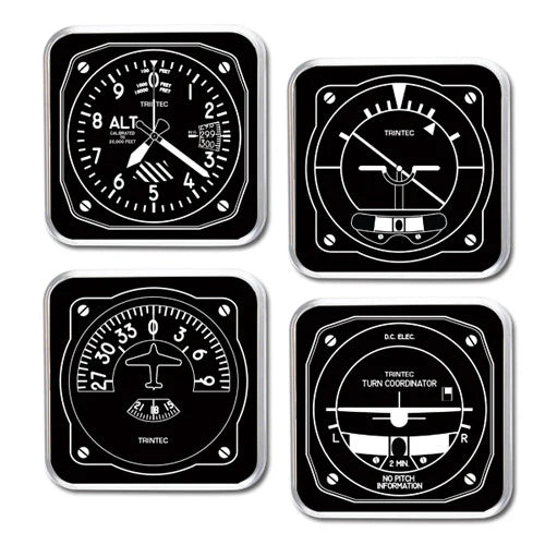 Black & White 4-Piece Square Acrylic Coaster Set