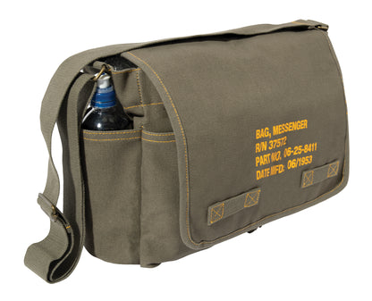 ROTHCO Heavyweight Canvas Classic Messenger Bag w/ Military Stencil