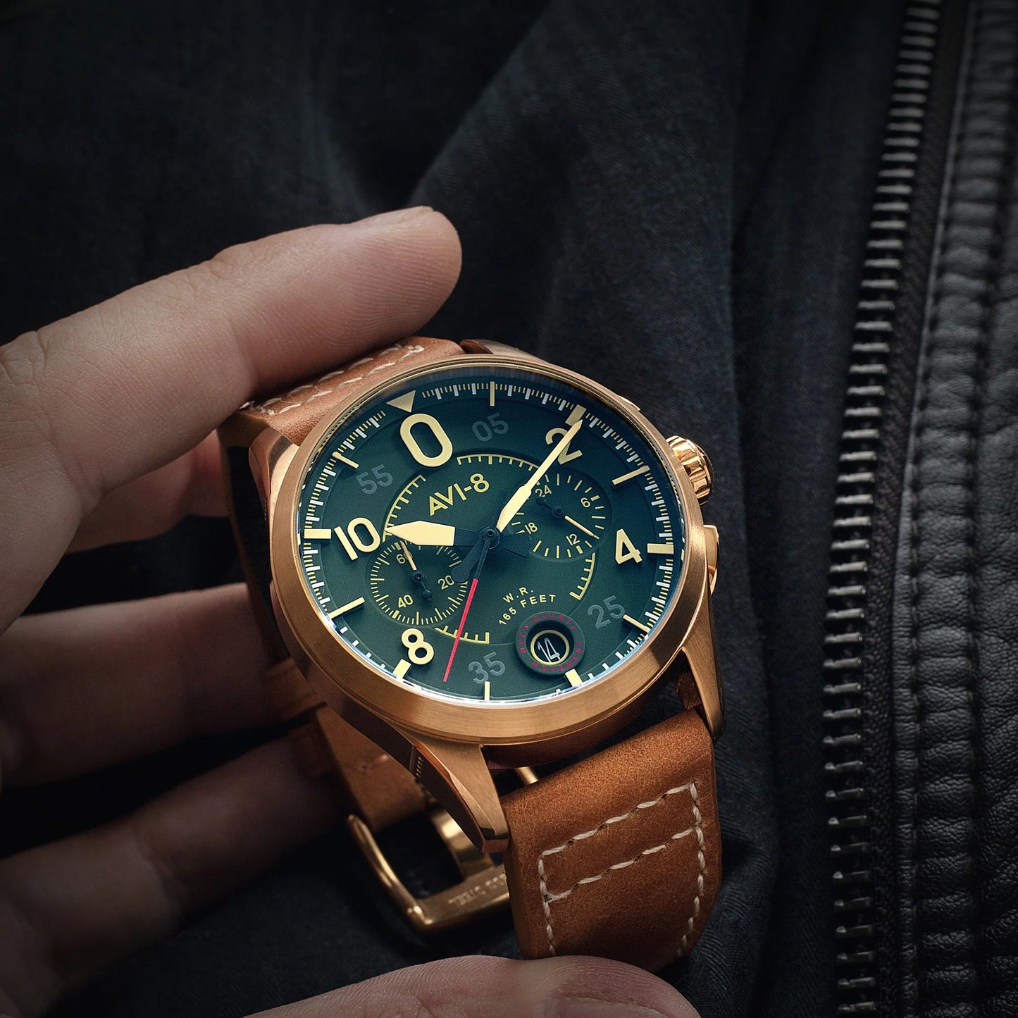 AVI-8 Spitfire - Chronograph Bronze Green