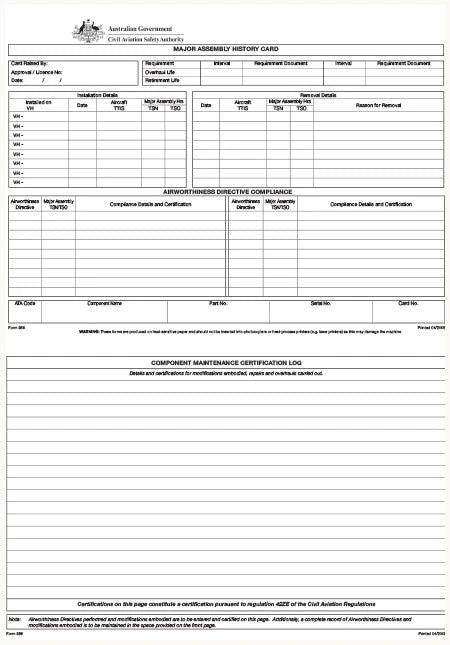 CASA Aircraft Maintenance Forms