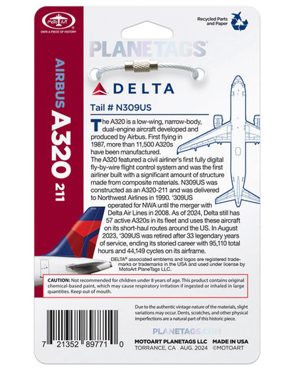 Plane Tags - DELTA-A320-N309US