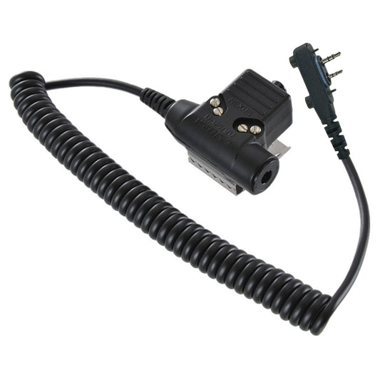 PA50HA16 Helicopter Headset Adaptor Coiled Cord for Icom IC-A16 with Nexus TJS102 (U94A/U) PTT switch