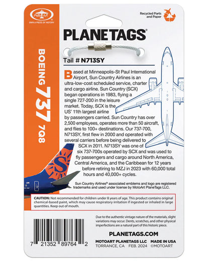 Plane Tags - Sun Country Airlines® 737 N713SY