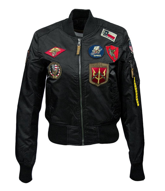 MISS TOP GUN® MA-1 Bomber Jacket with Patches