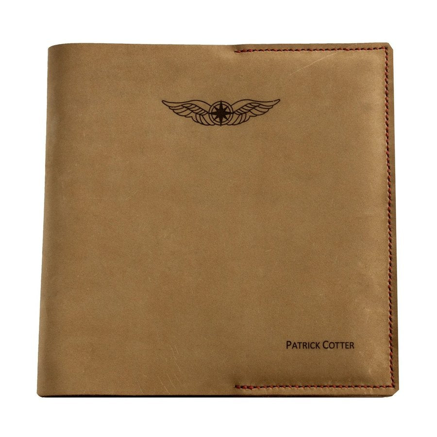 Sparrowhawk Pilot's Logbook Cover - Nubuck Leather - Laser Engraved-Sparrowhawk-Downunder Pilot Shop Australia