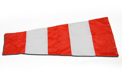 Quality Airport Windsock - Orange/White Striped