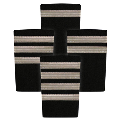 Epaulettes - Silver Bars on Black