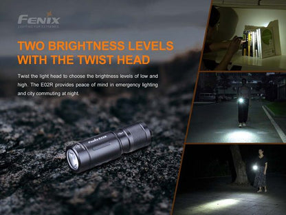 Fenix E02R – 200 Lumen USB Rechargeable keychain light