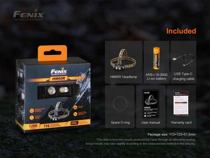 Fenix HM60R 1200 Lumen Rechargable Headlamp