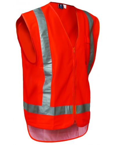 High Vis Zip Vest - Orange-Argyle-Downunder Pilot Shop Australia