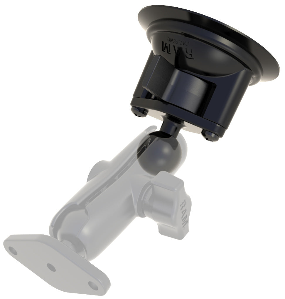 RAM 3.3" Diameter Suction Cup Twist Lock Base with 1" Ball