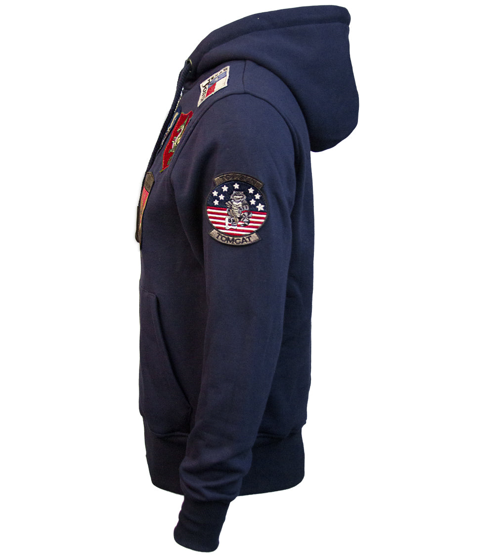 TOP GUN®Men's Zip Up Hoodie - With Patches