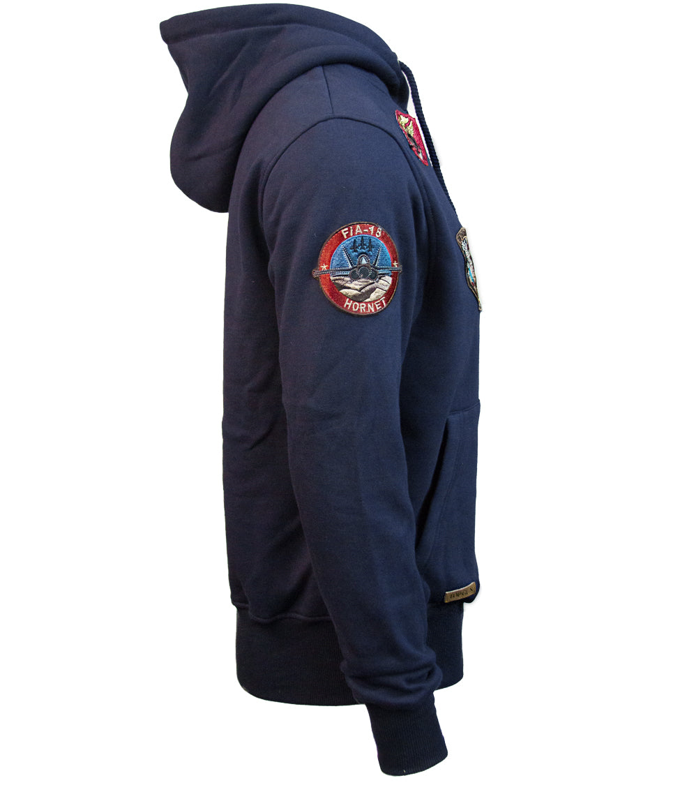 TOP GUN®Men's Zip Up Hoodie - With Patches