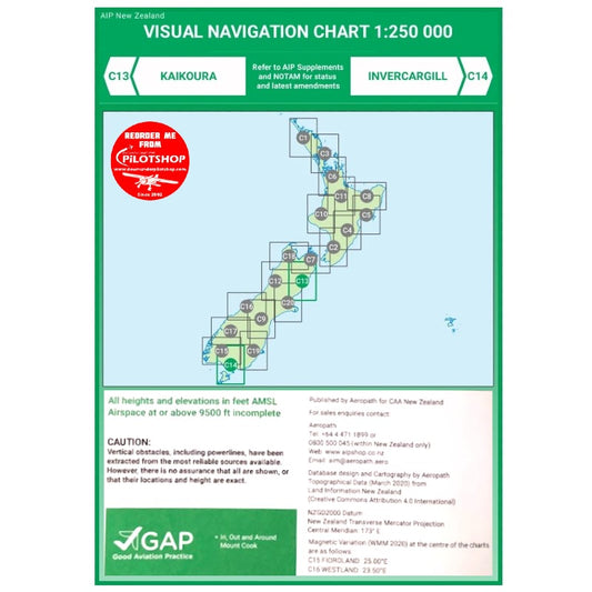 C13/C14 VNC Kaikoura/Invercargill - (1:250,000) – 2 Dec 2021