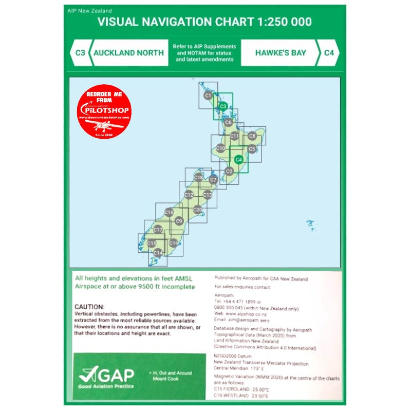 C3/C4 VNC Auckland North/Hawke's Bay - (1:250,000) – 2 Dec 2021