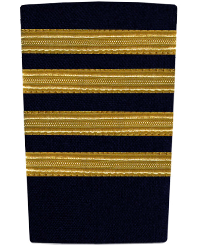 Epaulettes Four Bar Gold on Navy-Downunder-Downunder Pilot Shop Australia