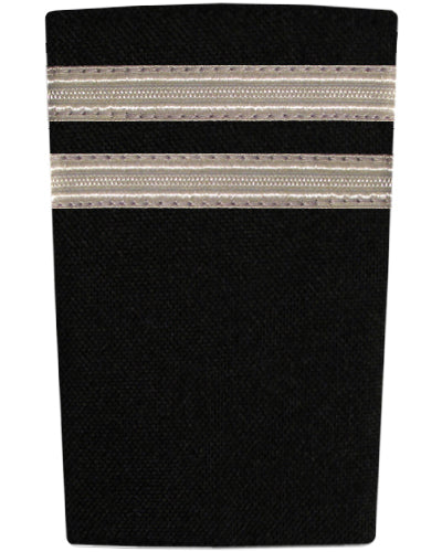 Epaulettes - Silver Bars on Black