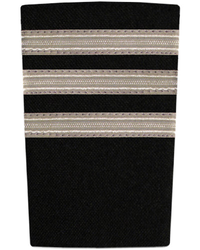 Epaulettes - Silver Bars on Black