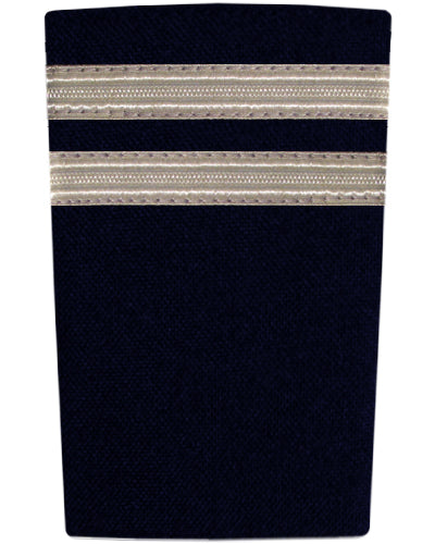 Epaulettes - Silver Bars on Navy