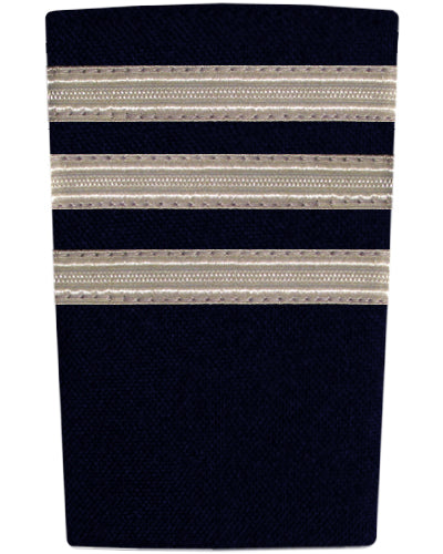 Epaulettes - Silver Bars on Navy