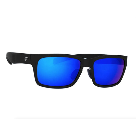 Flying Eyes Kingfisher - Matte Black Frame Mirrored Sapphire Lens