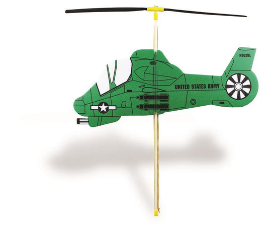 Rubber Band Powered Toy Helicopter - Military-Guillows-Downunder Pilot Shop Australia