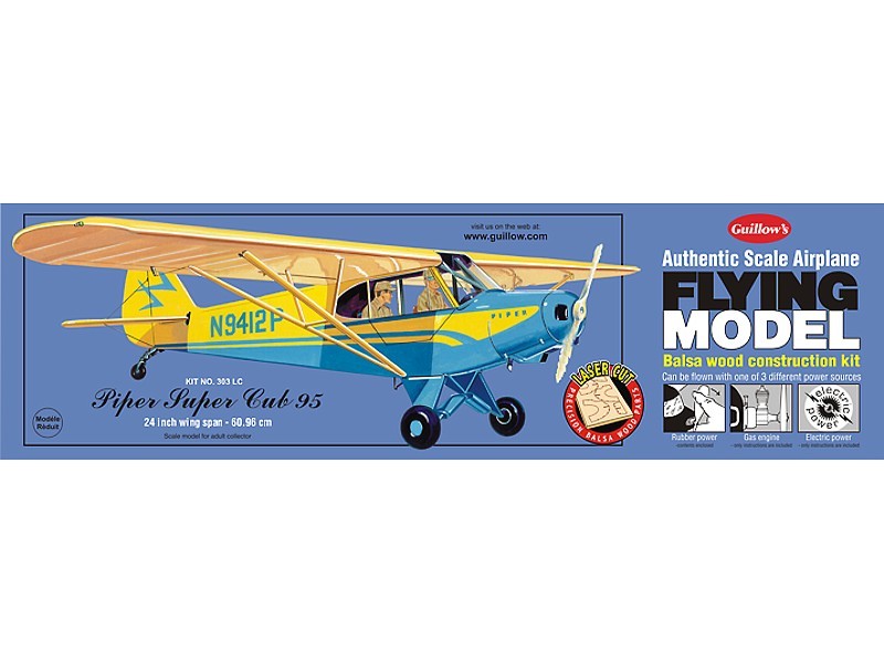 Guillows Piper Super Cub 95 Rubber-Powered Balsa Model Kit-Guillows-Downunder Pilot Shop Australia