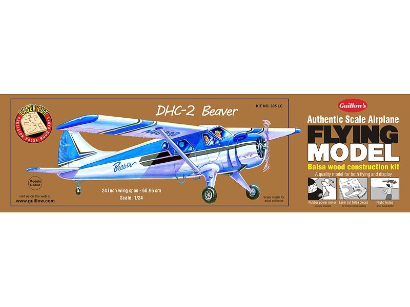 Guillows DHC-2 Beaver Rubber-Powered Balsa Model Kit-Guillows-Downunder Pilot Shop Australia