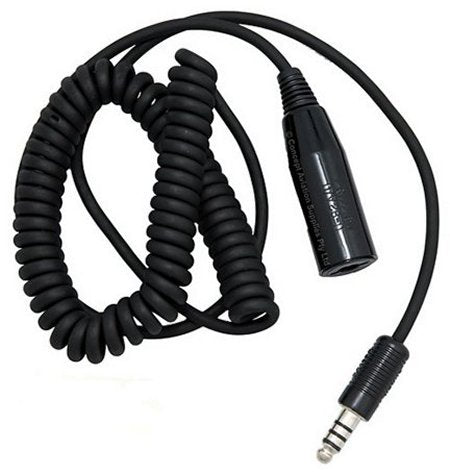 Pilot PA-77H Helicopter Headset Extension Cable 1.5m coiled-Pilot Communications-Downunder Pilot Shop Australia