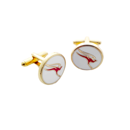 Qantas Gold Retro Logo Cufflinks