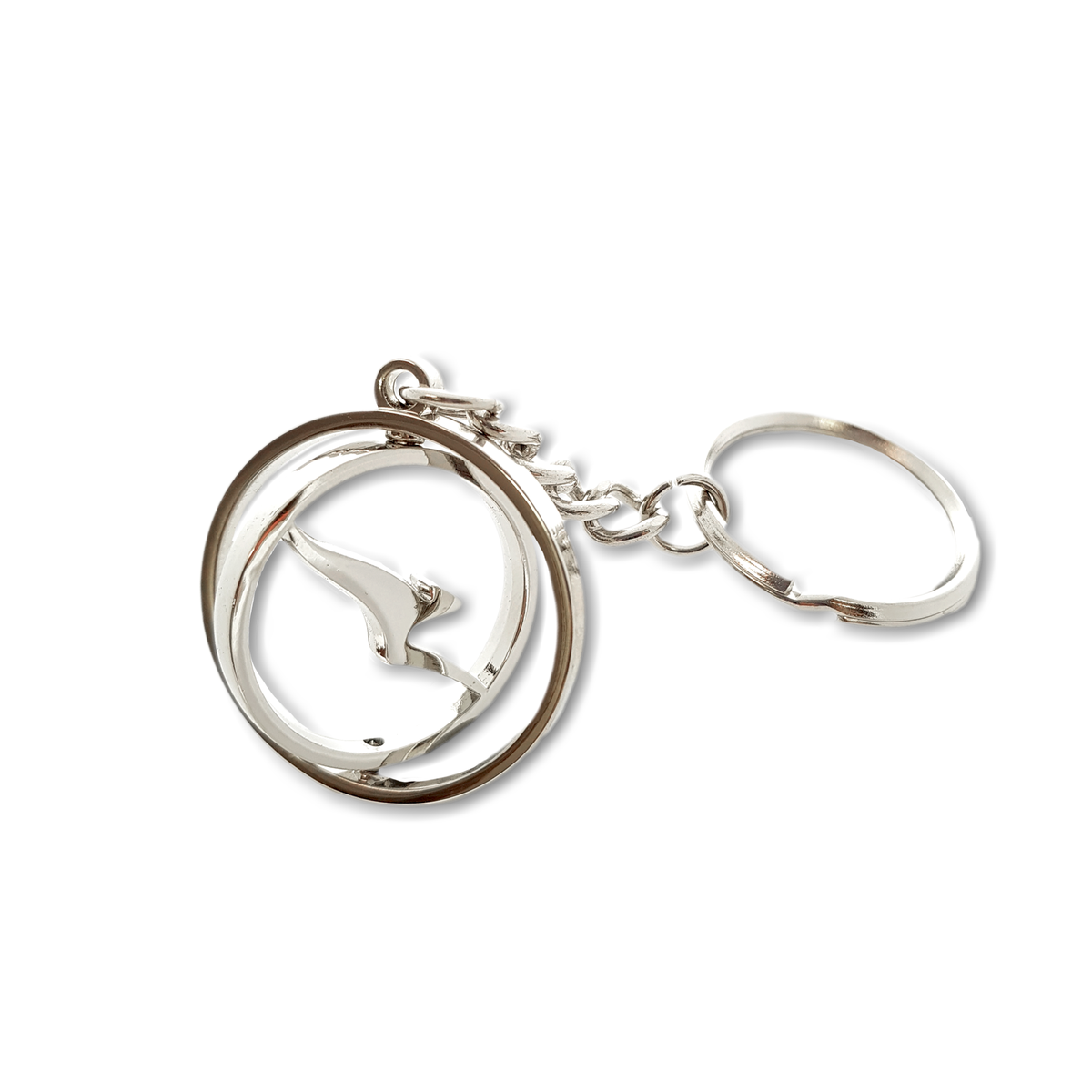 Qantas Silver Spinning Keyring-Qantas-Downunder Pilot Shop Australia