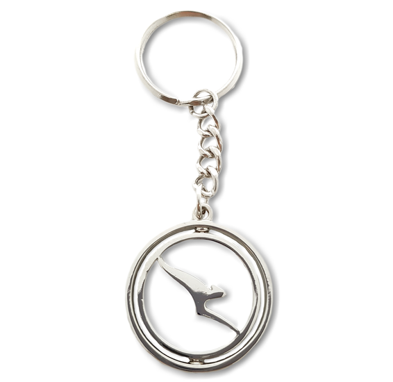 Qantas Silver Spinning Keyring-Qantas-Downunder Pilot Shop Australia