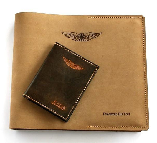 Sparrowhawk New Zealand CAA Logbook with Licence and Medical Certificate Wallet Combo - Nubuck and Hand Finished Leather-Sparrowhawk-Downunder Pilot Shop Australia