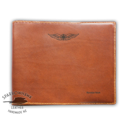 Sparrowhawk Pilot's Logbook Cover - Brown Aniline Leather-Sparrowhawk-SPWALC-Downunder Pilot Shop Australia