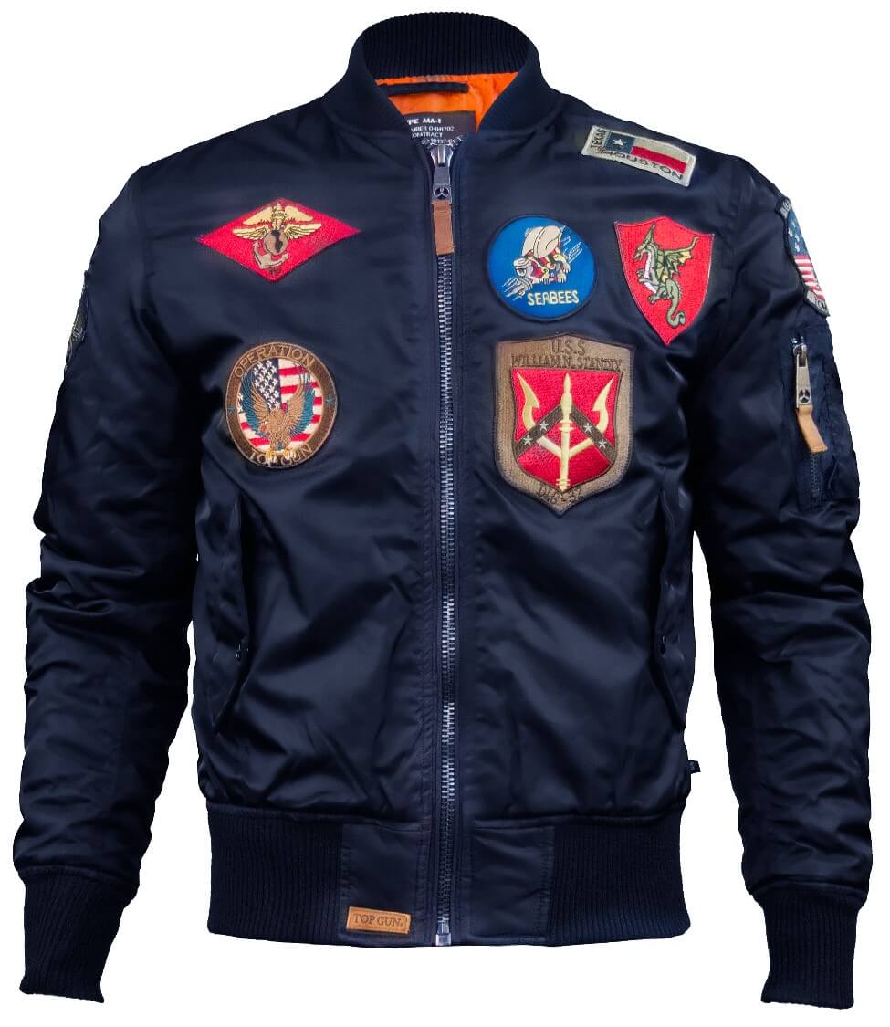 TOP GUN® MA-1 Nylon Bomber Jacket with Patches